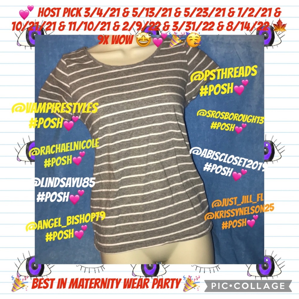 Bumpstart by motherhood maternity grey/white S tee